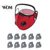 Cycling Face Guard Reusable Carbon Filter Dust Mask with Adjustable Goggles, 6-Layer Outdoor 10 Filters, Protection Breathing Valve, Eye Shield
