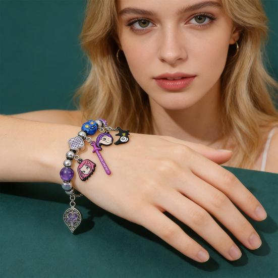 2 st Flickarmband Tecknad Anime Berlock Zinklegering Ormkedja Armband Gotisk Fantasy Hänge Cosplay Smycken Gåva