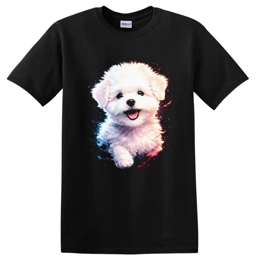 Cute Puppy Dog T Shirt Adorable Pet Lover Tee Happy Fluffy Canine Graphic
