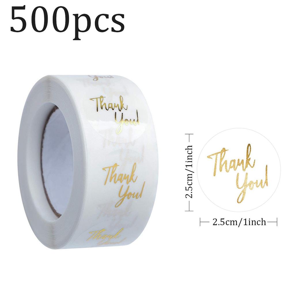 500 Pcs Gold Foil 'Thank You' Stickers for Small Business Gift Seal Labels Envelope Decoration