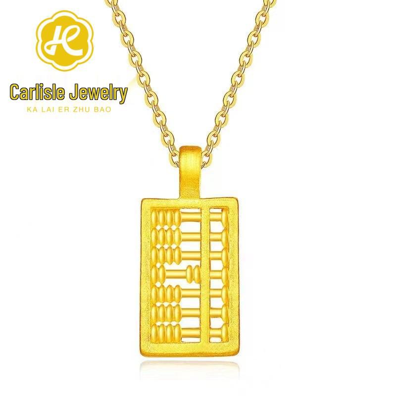 Shuibei 999 Fine Gold Slim Waist Necklace: 3D Hard Gold Women's Pendant Charm, Popular Live Broadcast Hot Seller.