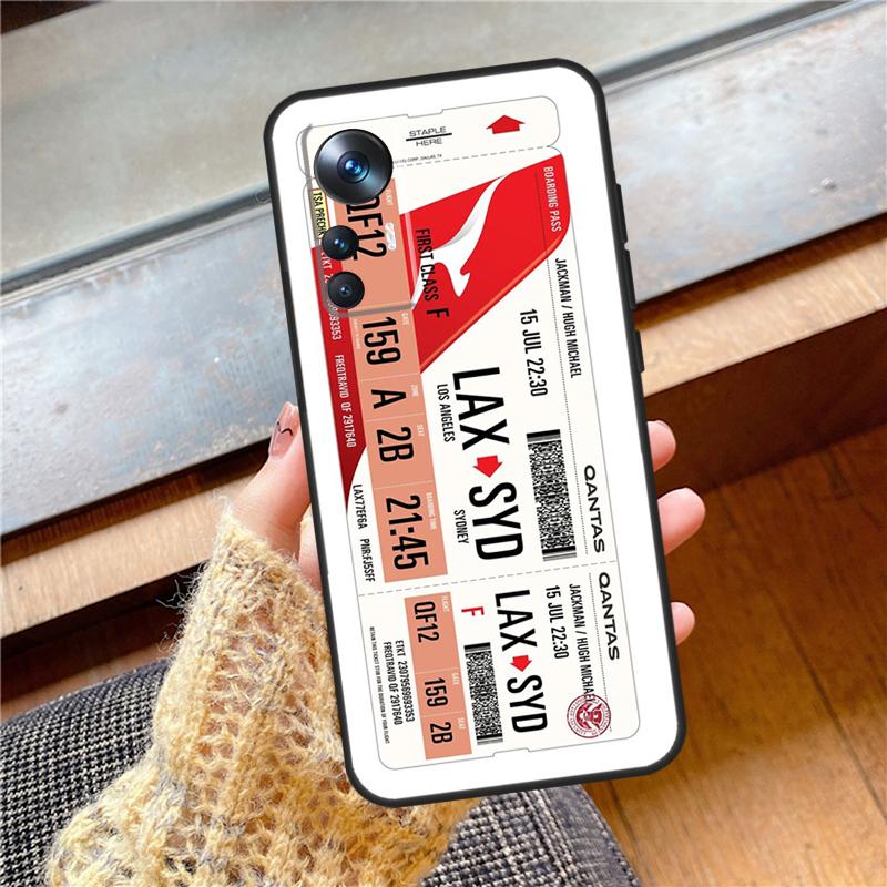 Authentic Airline Boarding Pass Cover For Xiaomi 15 13 14 Ultra 11T 12T 13T 14T Pro POCO X7 X3 X5 X6 Pro F5 F6 F7 Pro Case