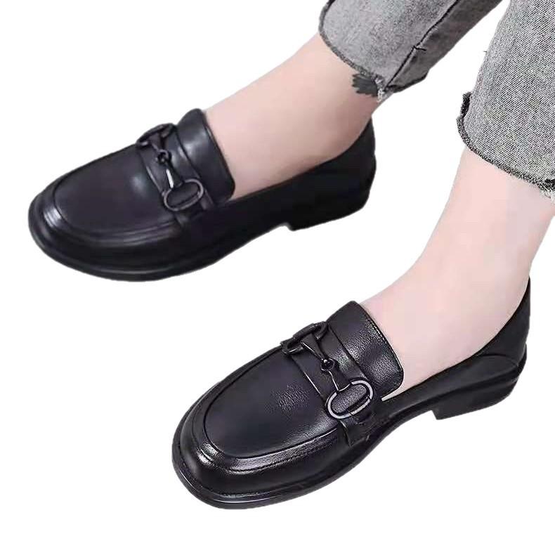 Soft leather flat-soled single shoes 2025 women's spring and autumn versatile new flat-heeled soft-soled British style loafers fashion leather shoes