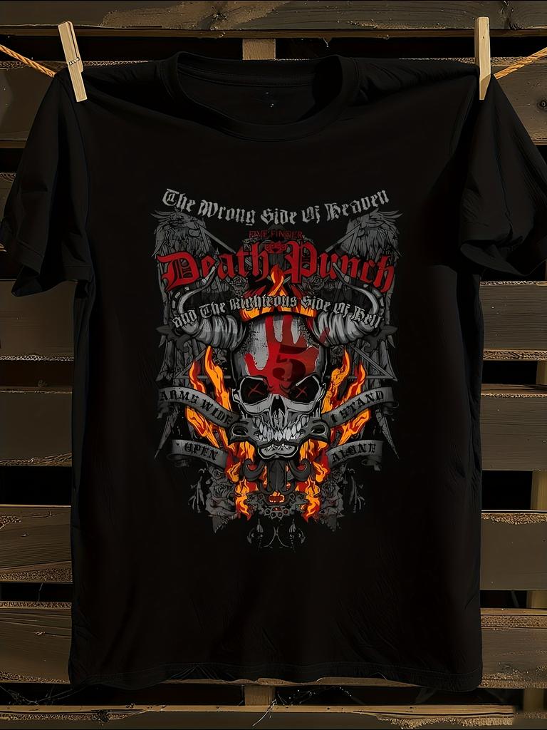 5FDP Wrong Side Black T-Shirt Mens Tshirt Womens Tshirts with Letters Print Short Sleeves T-Shirt Casual Street Tee Shirt Top