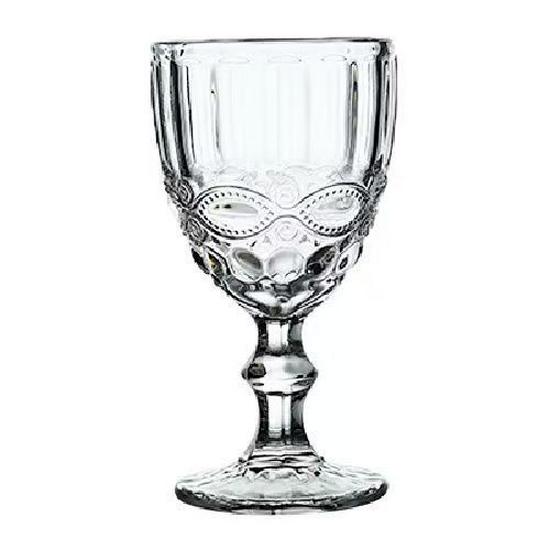 Vintage geprässter Rotweinglas - Elegantes dickes Glas für Hochzeiten & Dekoration