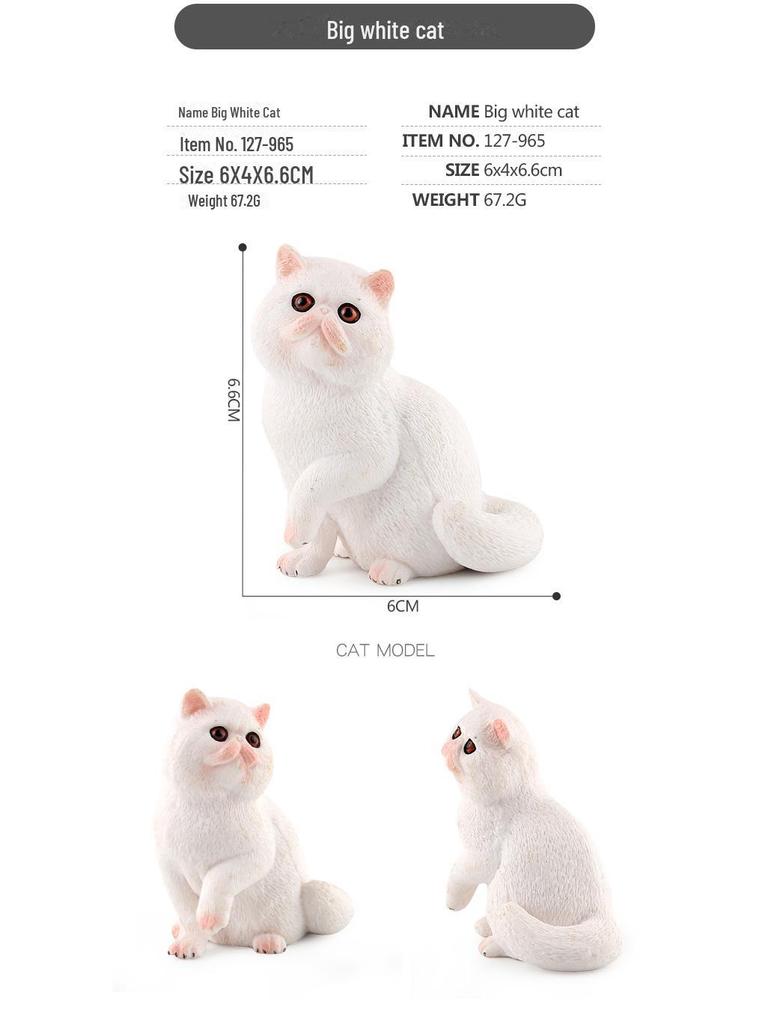 Seashell Cat Figurine: Realistic Kitten Toy Model