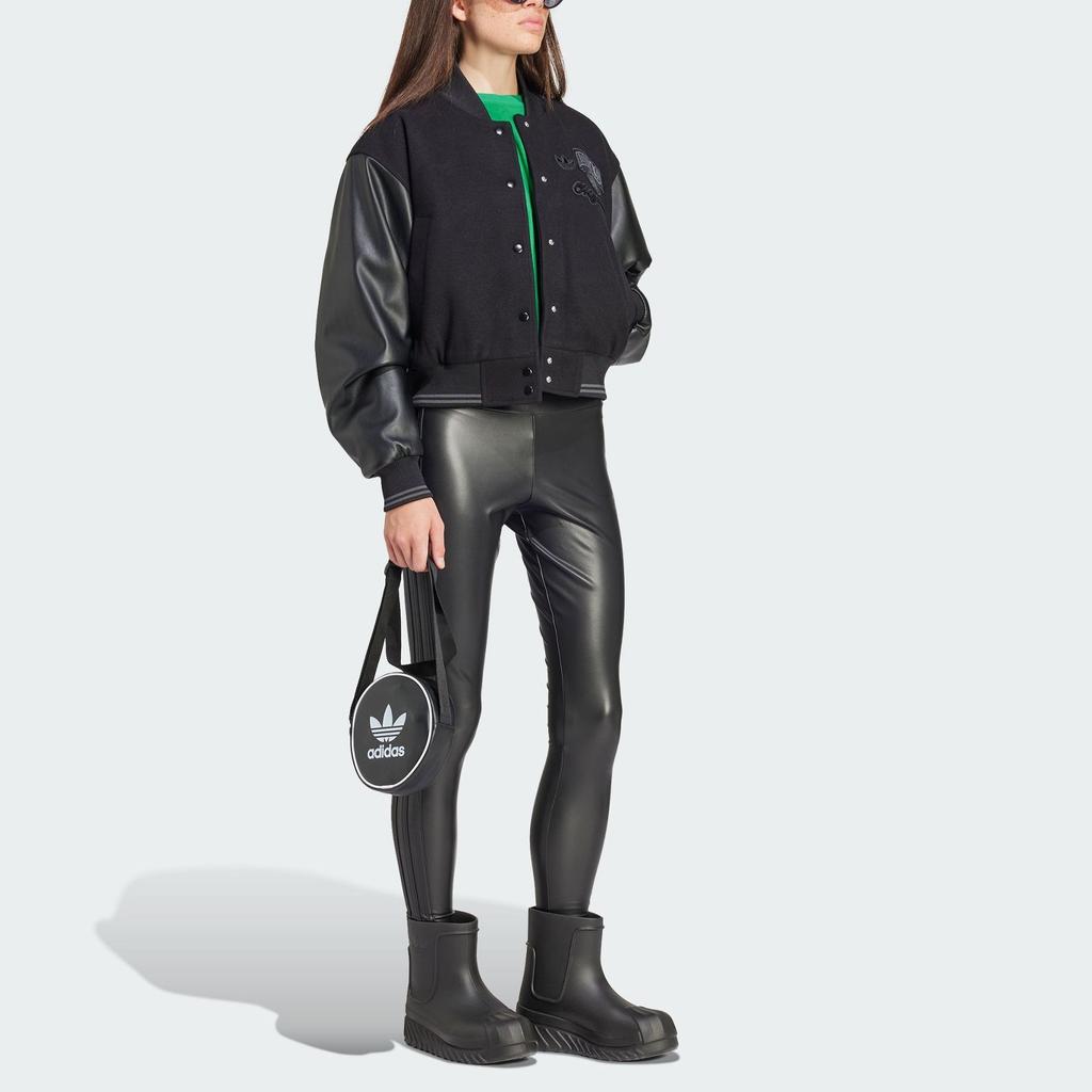 adidas Originals Faux Leather Leggings Women Bottoms Black IY9022