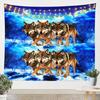 Music Themed Tapestry for Bedroom Room Water Flame Music Note Print Wall Hanging Luxury Musical Pattern Wall Blanket for Kids