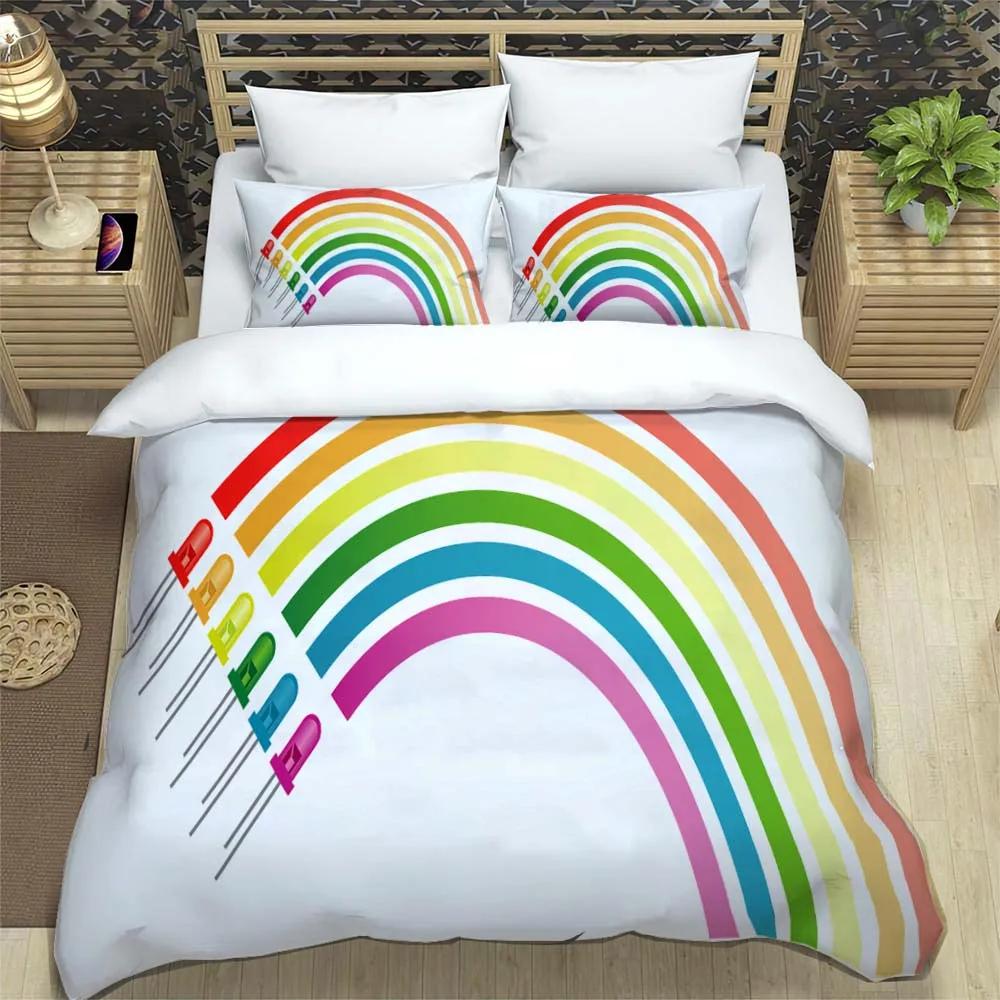 Rainbow Fresh Classics Musterdruck, weich und komfortabel, Komplette Größen, Anpassbare Bettwäsche-Sets