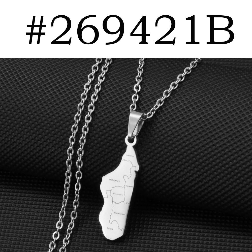 Anniyo Madagascar Map With Cities Name Pendant Necklaces Women Jewelry Africa Malagasy Maps @269421 45cm or 17.7 Inches