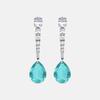 Boucles d'oreilles - Luxenter - Kim - Argent 925 - Quartz hydrothermal vert - Plaqué rhodium