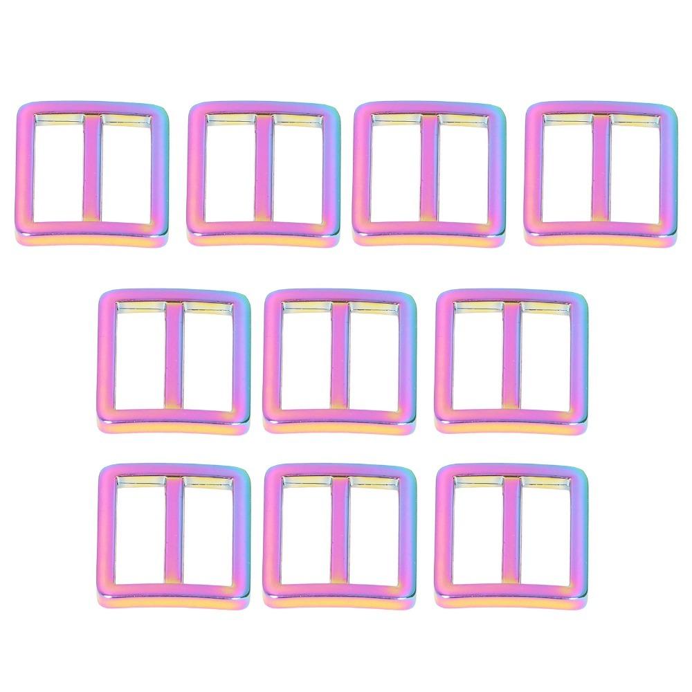 10pcs Durable Metal Tri-Glide Slide Buckle Glossy Finish Adjustable Buckle DIY Project