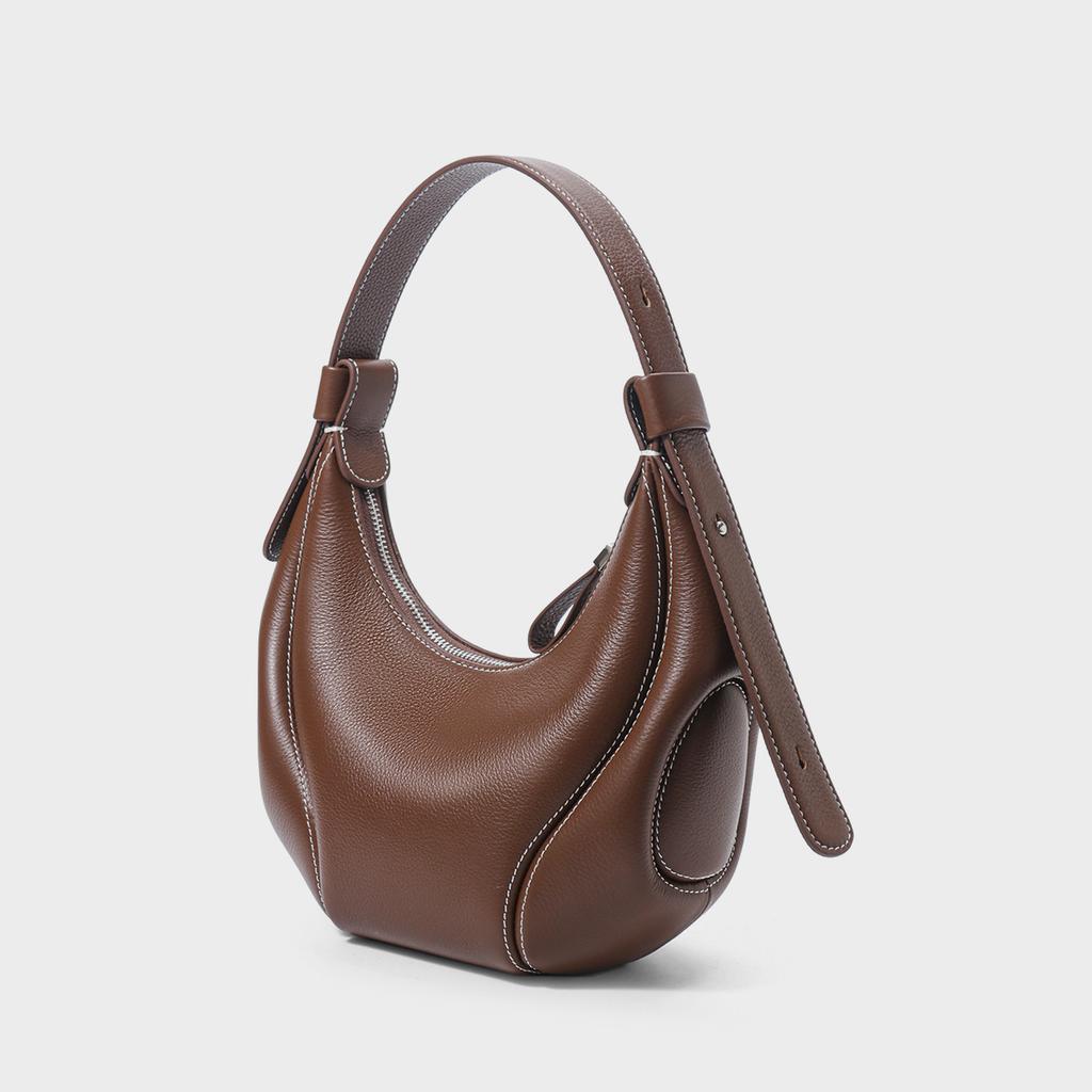 Women's Fashion Single Shoulder Underarm Bag Summer Top Layer Cowhide Commuter Horn Bag Crossbody Genuine Leather Women's Bag