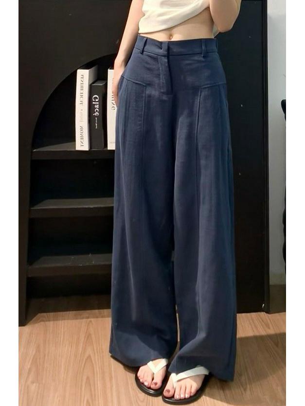 Women s High-Waisted Wide-Leg Linen Pants - White Summer Drape Style XL