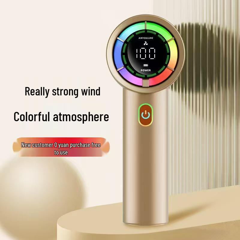 USB Rechargeable High-Speed Mini Fan with Digital Display