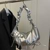 Ins Niche Design Pleated Shoulder Strap Bag 2025 New Bow Shoulder Bag Cloud Bag Female Cute Armpit Bag