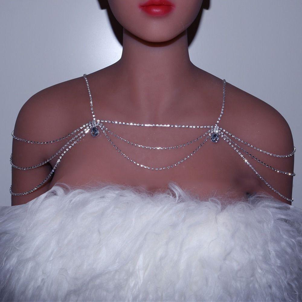 Water Drop Rhinestones Shoulder Chain Luxury Women's Shoulder Chain Body Jewelry
