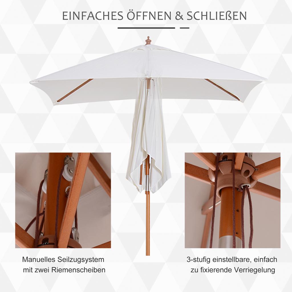 Foldable garden parasol, rectangular beach umbrella, water-repellent and UV-resistant for beach, balcony, terrace and garden