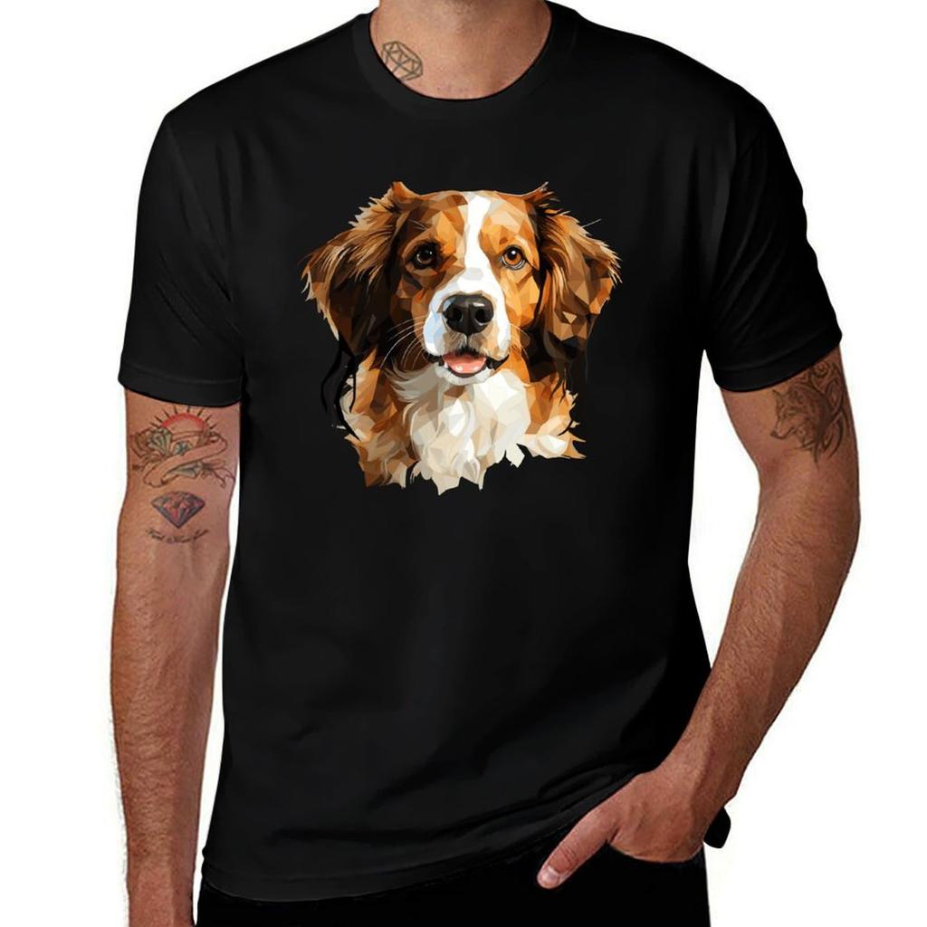 Cooles Kooiker Hondje Polygon Design TShirt Casual Street Style Short Sleeve Tee