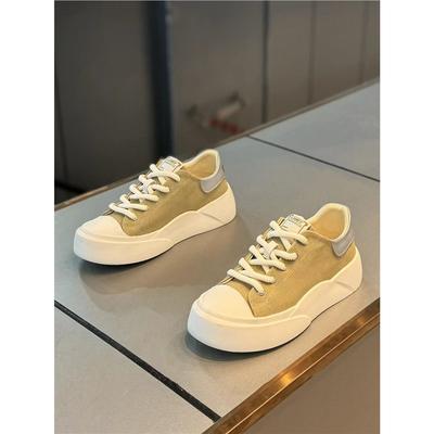 Ultra-light Breathable Canvas Shoes Spring and Autumn New Thick-soled Muffin Shoes European Casual Ms