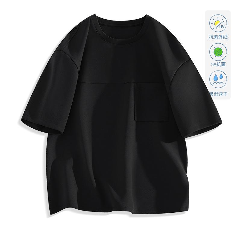 Round Neck Men's T-shirt Sunscreen Breathable Quick-drying Sports Short-sleeved Fashion Casual Pocket T-shirt