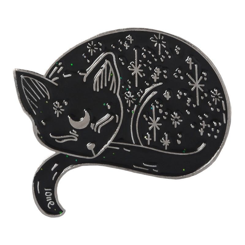 

Cat Adorable Brooch Playful Sleeping Cat Style Eyecatching Alloy Decoration For All XZ1823