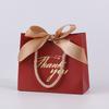 6/12PCS Pack Gift Bag Pink White Black Red Tote Bag Ribbon Bow Decoration Bronzing"Thank You" Text Birthday Wedding Gift Bag ZYF