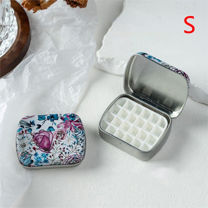 

Портативная пустая жестяная коробка для акварели 24 сетки мини-палитра для акварельных красок дорожный лоток для рисования художественные принадлежности as the picture