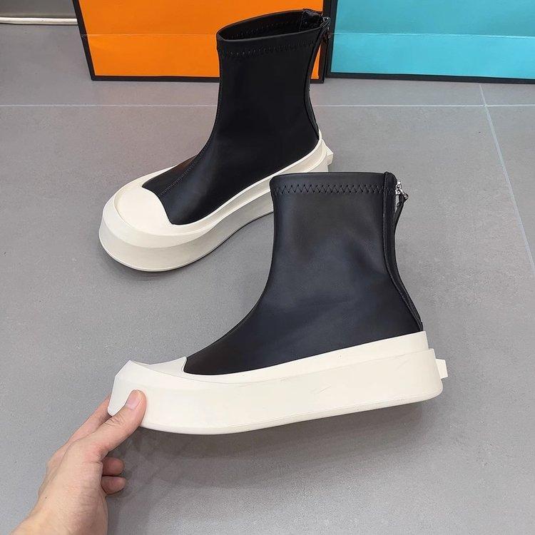 2025 New Platform Women Ankle Boots High Quality Soft Leather Autumn Winter Ladies Thick Sole Casual Shoes Female Botas De Mujer