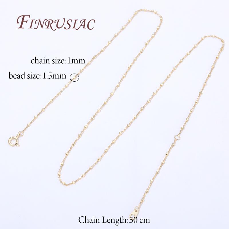 1/2Pcs 50cm 18K Gold Plated Chains Necklaces Women Bulk Wholesale Fashion Beads Chains For Jewelry Making Supplies