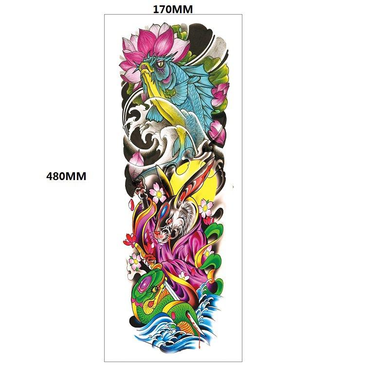 Lion Tiger Head Large Pattern Waterproof Full Arm Tattoo Sticker Flower Arm Large Pattern Water Transfer Wind Sticker