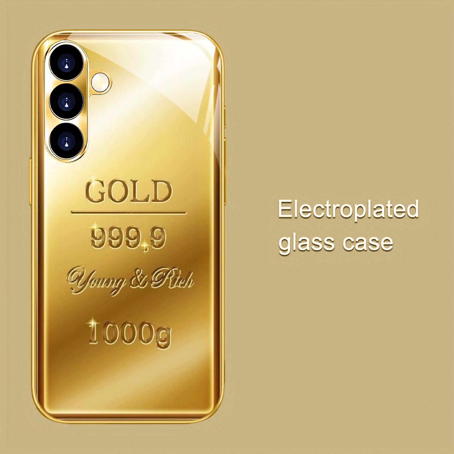 

Позолоченный чехол для телефона For Samsung Galaxy S26 S25 Edge S24 S23 FE S22 Ultra S20 S21 5G Популярные креативные текстуры For Galaxy S26 золотой