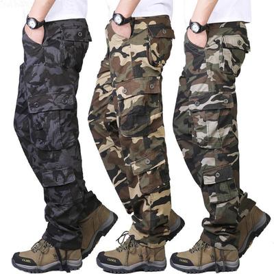 Fashion Camouflage Trousers Men's Work Trousers Thick Section Straight Trousers Large Size Casual Trousers Wear-resistant Wear Trousers