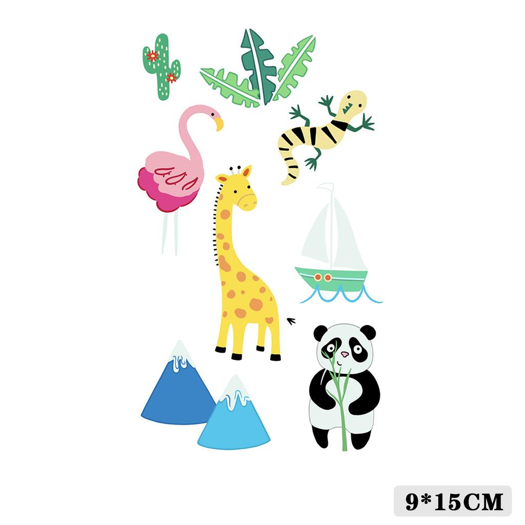 Cartoon Kids Dinosaur Mermaid Fruit Flower Animal Robot Finger Arm Tattoo Sticker