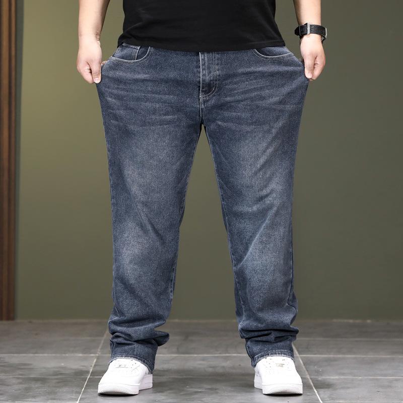 

Мужские брюки больших размеров на весну/осень, свободного кроя, эластичные, прямые, как у папы 48