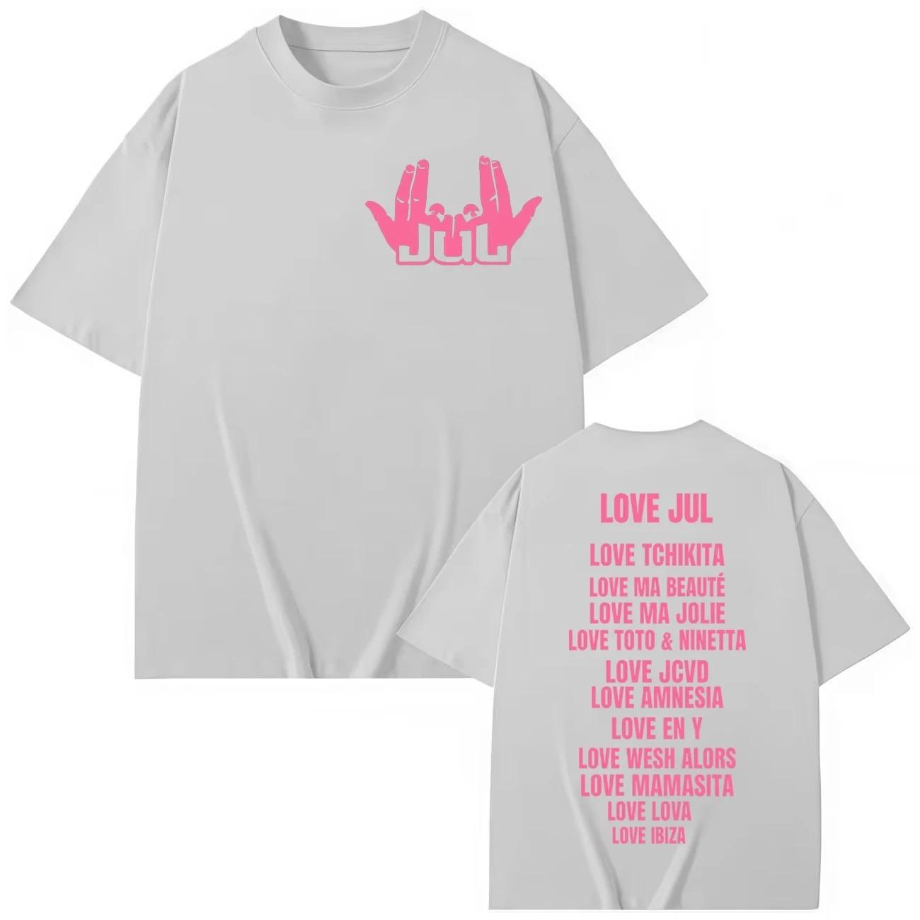 

France Rapper Jul Merch Tshirt Harajuku Hip Hop Pop Music Tees Short Sleeve Tshirts Men Women high quality Short Sleeves Casual M