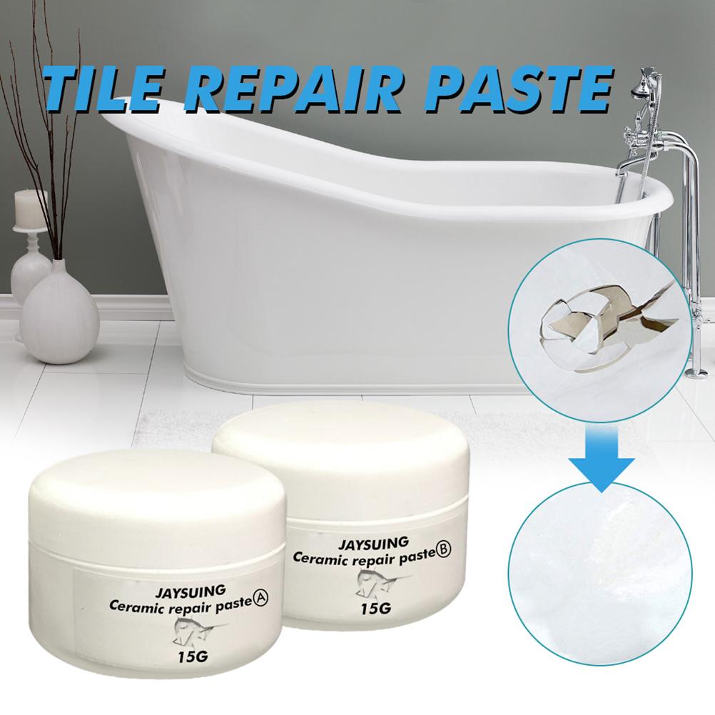 Kit di Riparazione per Vasca e Piastrelle Crema Pasta Riparazione Crepe Scheggiature Porcellana Pavimento Ceramico Kit Riparazione Vasca Piastrelle Doccia