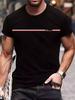 26. New Popular Casual and Comfortable Short-sleeve T-shirt, 3D Printing Technology, Suitable for Layering and Outerwear, Loose Striped Short-sleeve 