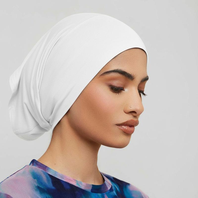 1pc Solid Color Ethnic Style Turban For Women Girls Elastic Ribbon Head Scarf Beanie Hat Fashion Hair Accessories