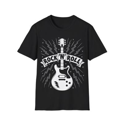Rock'n'Roll Gitár Unisex Softstyle Póló, Zene Rajongó Felső, Férfi Női Póló