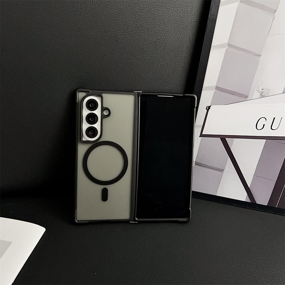 Custodia Magnetica Opaca Trasparente per Telefono Magsafe per Samsung Galaxy Z Fold 7 6 5 4 Fold7 Fold6 Bumper Airbag Cover Antiurto