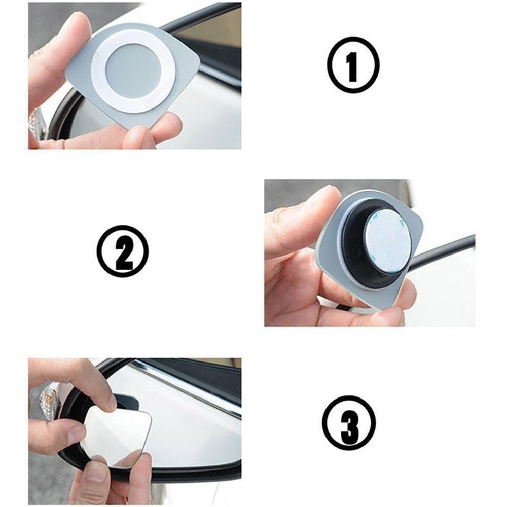 Car Motorcycle Accessories Wide Angle HD Glass Blind Spot Mirror 360 Degree Rotation Convex