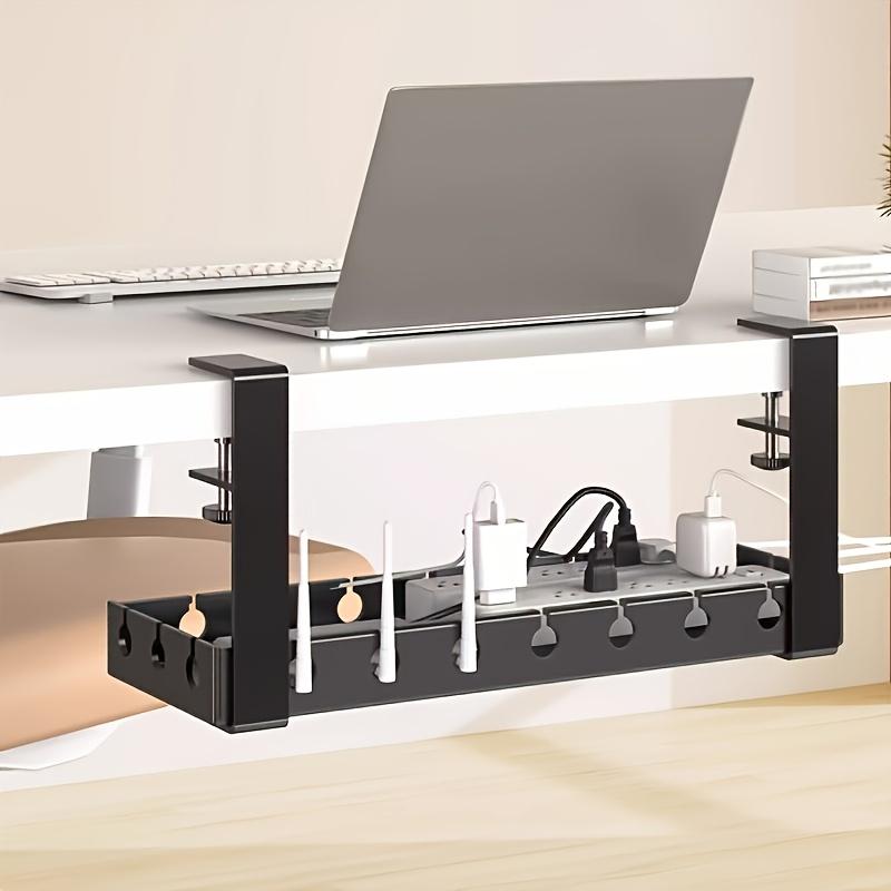 Two-Piece Under-Desk Cable Organizer - Durable Design, No Drilling Required, Compact Cable Storage Solution, Easy To Assemble, Suitable For Home