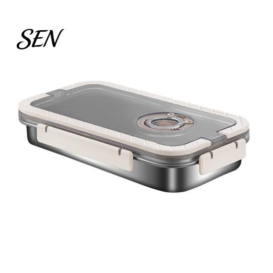 Sealing Lid Food Container Stainless Steel Crisper Box with And Handle, Large Capacity Stackable Dry Organizer Bread Storage Box, Portable for Home or