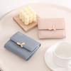 Ladies' Short Leaf Wallet, Embroidered Flower Wallet, Zipper Coin Student Multi functional Change Card Bag