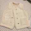 Fashion Double-Breasted Faux Mink Vest for Women, Loose Fit Vest Coat