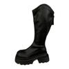 Large size women's shoes size 41-43 but knee V-mouth boots autumn and winter fashion thick-soled thin boots Spice girls black knight boots