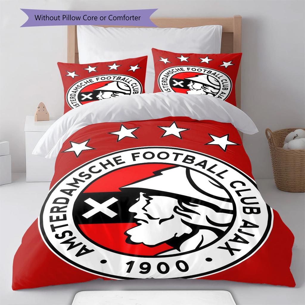 AFC Ajax Poster (2) Bedding Quilt Set Quilt Cover Pillowcase Home Decoration Birthday Gift (1 * Duvet Cover + 2 * Pillowcase, Without Core)