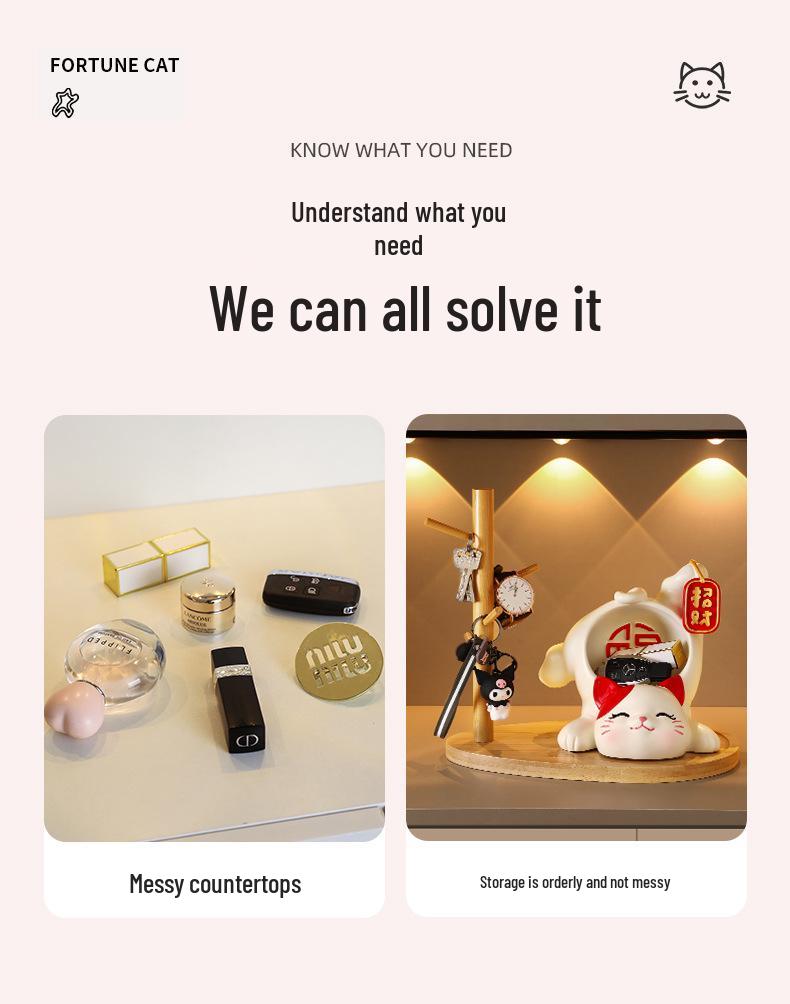 Glückskatze Harz Schlüsselanhänger für Haus- & Kinderzimmerdekoration