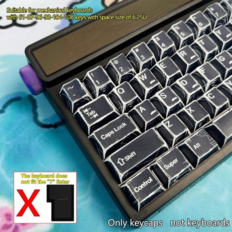 Classical Minimalists Styles 136Key PBT Keycaps Compatible for Full Size Mechanical Keyboards Keycaps Replacement